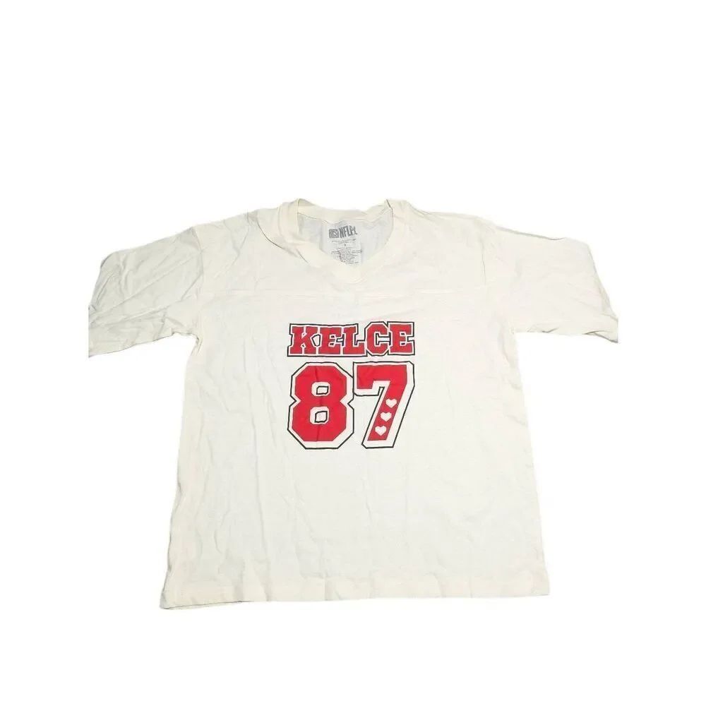 NWOT NFLPA Kelce Travis Football Tee Cream 87 Graphic Women's M